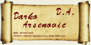 Darko Arsenović vizit kartica